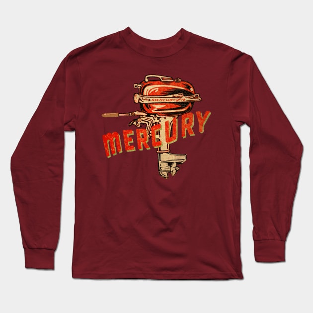 Vintage Mercury Outboard Motor Long Sleeve T-Shirt by Midcenturydave